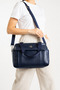 5-Compartment Navy Blue Multi-Compartment Women's Hand and Shoulder Bag — Crossbody Design with Column Strap for Daily Organizer Use - 2