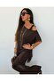 Buketli̇ Women's One-Shoulder Strap Blouse with Satin and Lace Detailing and Bottom Base with Lace Detailing - 4