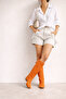 Ptn Eliz Cowhide Suede Summer Long Women's Cowboy Boots Orange - 6