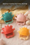 Crabby Silicone Teether with Holding Ring Pink - 6
