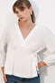 Women's Side-Tie Long Sleeve Blouse 996 - White - 3