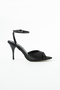 Moneya Satin Ankle Strap Detail Women's Thin Heel Shoes - 5