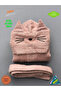 100% Organic Cotton Embroidered Baby Bathrobe Towel Pouch Set - 3-Piece Combination Bath Set - 8