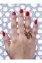Natural Stone Pink Quartz 3-Piece Natural Stone Antique Model Women's Adjustable Ring Euy89Pk - 3