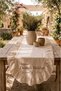 35X90 Ruffled Linen Buldan Runner Choose from Three Different Sizes and Colors