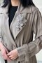 Trench Coat with Embroidered Collar and Epaulets on the Sleeves - 4