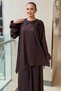 Heddy Collar Flower Beaded Embroidered Tunic Skirt Set - 4