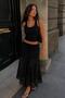 Women's Black Mini Leopard Lace A-Line Half Lining Detailed Lace Maxi Skirt - 2