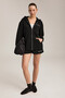 Kessi women's oversize organic cotton metal zippered hooded black sweatshirt - 2