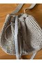 Lena Gray Knitted Shoulder Bag – Casual Women's Bag with Drawstring Design - 7