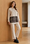 Chained Leopard Patterned Suit Stone Color 4748 - 2