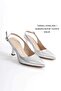 Silver Pointed Toe Open Back 9 cm Goblet Heel New Season - 2