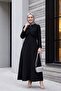 Jacket Detailed Glitter Brooch Dress - Black