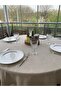 Pearl Velvet Textured Stone Color Seamless Stain-Resistant Round Tablecloth - 5