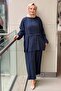 Three-Button Detailed Slit Tunic Trouser Set - 2