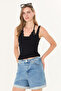 Black, No Show Underwear, Double Layer, Square Neckline, Lace Detail, Ultra Soft 95% Natural Viscose Full Stretch Undershirt - 5