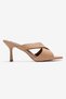 Genuine Leather Mila Women's Nude Cross-Heeled Slippers - 3