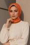 وشاح ناعم بنمط بلاط برتقالي-أبيض مقاس 90x90 سم - 2