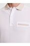 White Slim Fit 100% Cotton Buttoned Polo Collar T-Shirt 50307562-Vr013 - 6