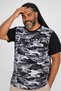 Big Size Shoulder Line Camouflage Men's T-Shirt 23147 Fume - 2