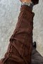 Big Dart Turtleneck Stripe Ruffle Blouse - Brown Brown - 8
