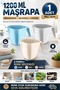 Mashrapa Ti̇ti̇z 💧 1200ml Toilet Tumbler Quality Product 203X126X137 mm Multi-Purpose Water Tumbler Durable Plastic Bathroom Cleaning Bucket with Ergonomic Handle - 7