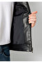 Black Faux Leather Jacket Slim Fit / Narrow Fit 0110789-71379 - 7