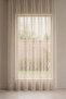 Cream Mesh Knitted 1/3 Dense Pleated Square Pattern Tulle Curtain – Modern and Minimalist Living Room & Room Tulle