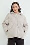 Water Wave Patterned Oversized Buttoned Coat - 6