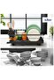 Kitchen Dish Drainer Drying Rack with Detachable Drip Tray & Cutlery Holder – Black - 3