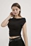 Shoulder Ruched Open Collar Blouse - 2