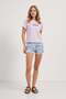 Women's Panda Patterned Crew Neck Loose Pink T-Shirt - 3
