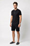 Özkan 1000-9-10-11 Men's 100% Cotton Single Jersey Front Placket Short Sleeve Shorts with Pockets Pajama Set - 3