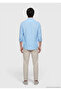 Turquoise Plain Casual Fit Long Woven Casual 100% Linen Shirt - 5