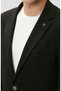 Slim Fit Siyah Mono Yaka Gofreli Örme Ceket - 6