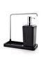 Luna Stainless Aluminum Kitchen Liquid Soap Dispenser with Cloth Hanger - Black - 2