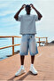 Men's Comfortable Fit Basic Gray Short Sleeve T-Shirt - 4