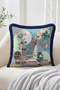 Colorful Tile-Inspired Vase, Floral and Figure Patterned 4-Piece Fringed-Tasseled Throw Pillow Cover Set - 5