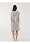 Original Oval Neck Floral Dress - 4