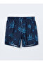 Nevavm Short Length Patterned Men's Swim Shorts with Difference - 5
