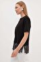 Lace Crew Neck Casual T-Shirt - 6