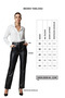 Black Lora High Waist Straight Leg Women's Genuine Leather Pants - 5