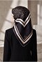 Black Silk Gold Ring Pattern - Cream 90X90 Scarf Planting Shape : Hand Sewing - 7
