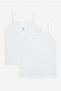 Girl's Sweet Heart Cotton 2-Piece Optical White Undershirt