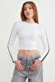 Crew Neck Sleeves Piped Detail Crop Body - 3