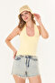 Ultra Soft Butter Yellow Invisible 95% Cotton Halter Neck Double Layer Crop Top Bodysuit - 5