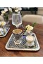 6 Pieces Presentation Tray Square Wicker Full Silver Tray 22 cm - 3