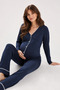 Piped Detail Pajama Set Suitable for Pregnant and Postpartum Women - 3