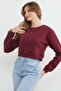 3 Thread Crop Sweatshirt with Heart Accessories - 8