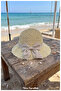 100% Paper, Hand Knitted, Straw Hat for Women (Size 57-58) (There Is a Drawstring Inside)